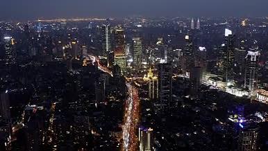 上海城市夜景最新大气航拍视频素材视频的预览图